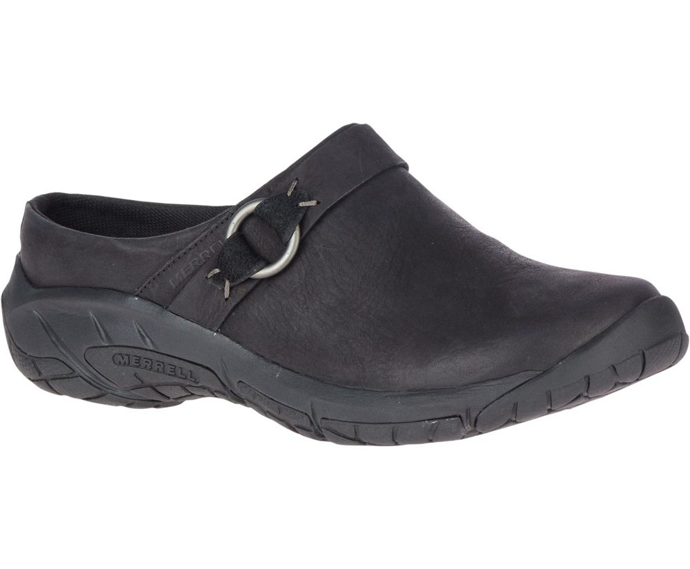 Merrell Slip Ons Damskie Czarne - Encore Slide 4 Skórzane - 814729-FAK